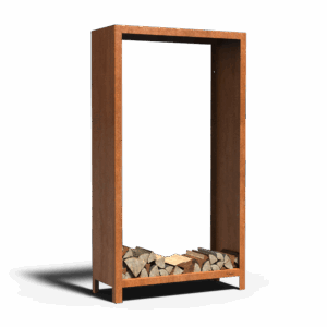 FRED - Holzlager - Cortenstahl - 400x1800x1000 mm