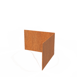 NERIO - Rasenkante - Cortenstahl - 300 x 300 x 200 mm - Materialstärke 3 mm - Außenecke