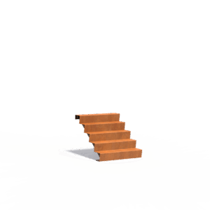 MAX - Außentreppe - Cortenstahl - 5 Stufen