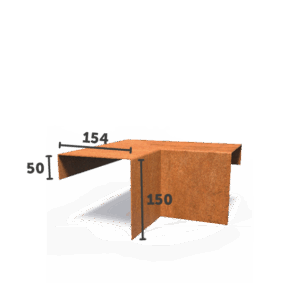 AARON - Übergangsprofil - Cortenstahl - Deckbreite 54 mm - Außenecke