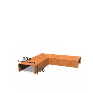 AARON - Übergangsprofil - Cortenstahl - Deckbreite 54 mm - Außenecke