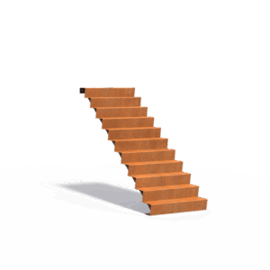 MAX - Außentreppe - Cortenstahl - 5 Stufen