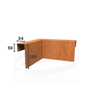 AARON - Übergangsprofil - Cortenstahl - Deckbreite 54 mm - Außenecke