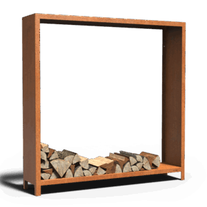 FRED - Holzlager - Cortenstahl - 400x1800x1200 mm