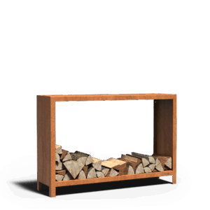 FRED - Holzlager - Cortenstahl - 400x1000x1200 mm