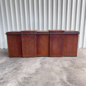 XLBOX - Mülltonnenbox - Cortenstahl - für 5 Mülltonnen