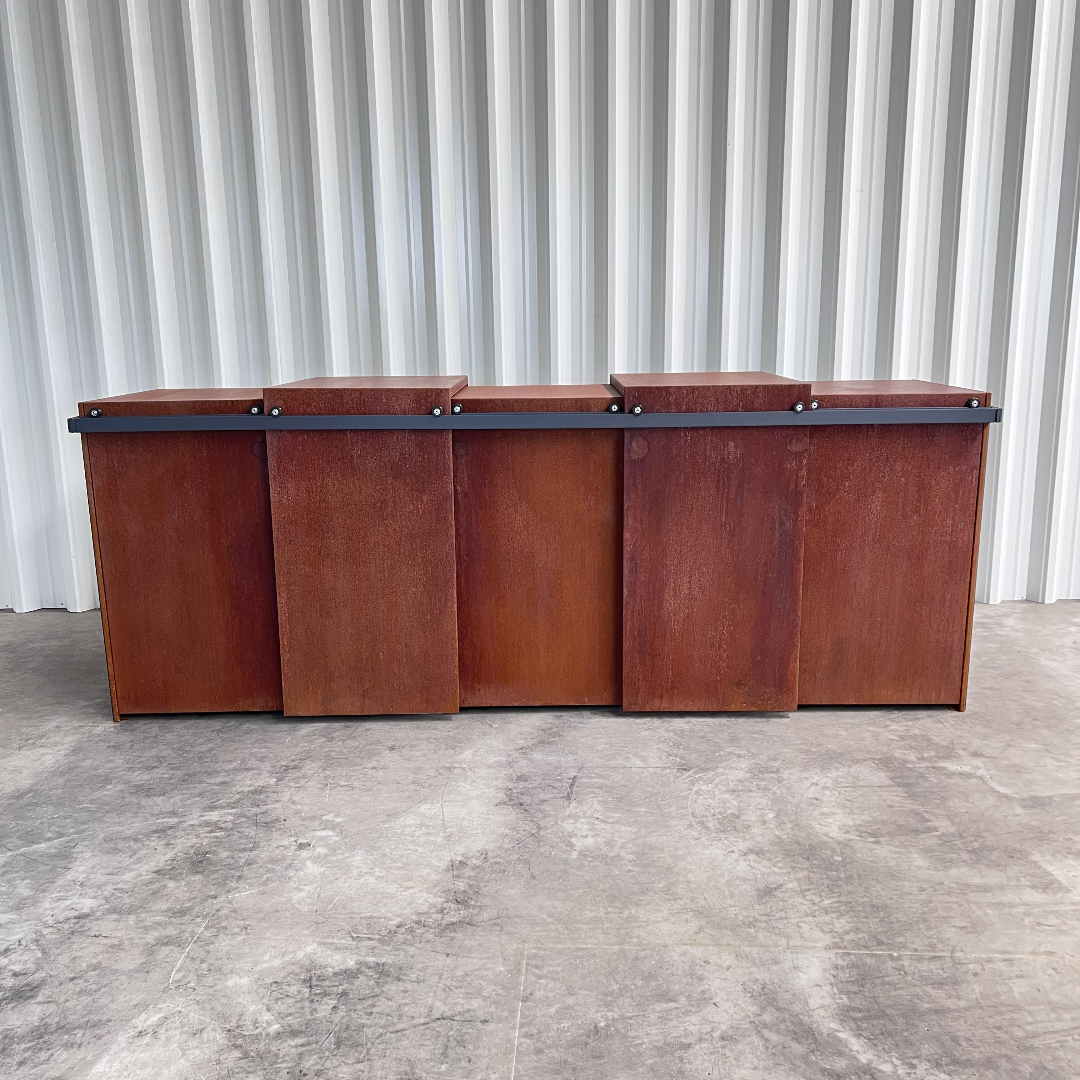 XLBOX 5er Mülltonnenbox aus Cortenstahl