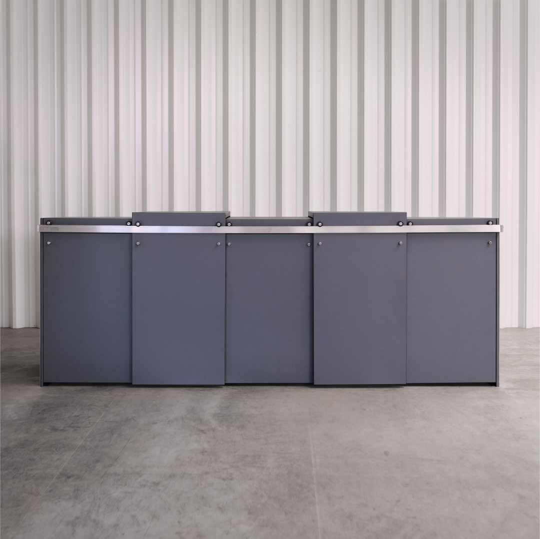 XLBOX 5er Mülltonnenbox aus pulverbeschichtetem Stahl