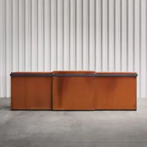 XXLBOX - Mülltonnenbox - Cortenstahl - für 6 Mülltonnen