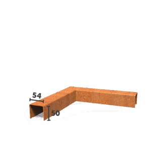 AARON - Übergangsprofil - Cortenstahl - Deckbreite 54 mm - Außenecke