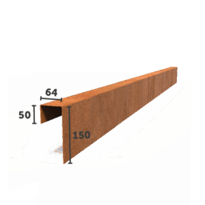 AARON - Übergangsprofil - Cortenstahl - Deckbreite 54 mm