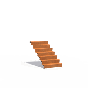 MAX - Außentreppe - Cortenstahl - 5 Stufen