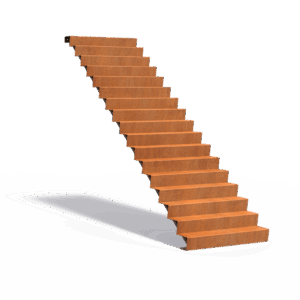 MAX - Außentreppe - Cortenstahl - 5 Stufen