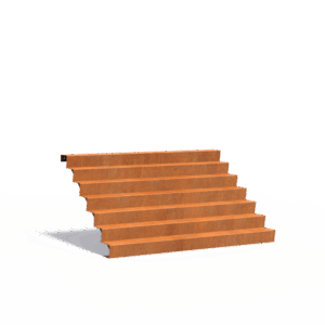 MAX - Außentreppe - Cortenstahl - 5 Stufen