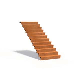MAX - Außentreppe - Cortenstahl - 5 Stufen