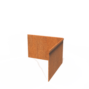 JORVEN - Rasenkante - Cortenstahl - 300 x 300 x 200 mm - Materialstärke 3 mm - Außenecke
