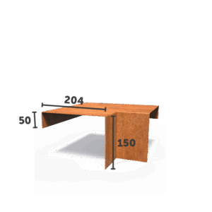 AARON - Übergangsprofil - Cortenstahl - Deckbreite 54 mm - Außenecke