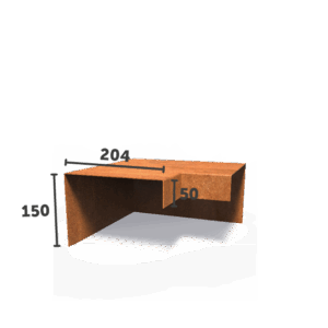 AARON - Übergangsprofil - Cortenstahl - Deckbreite 54 mm - Außenecke