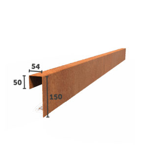 AARON - Übergangsprofil - Cortenstahl - Deckbreite 54 mm