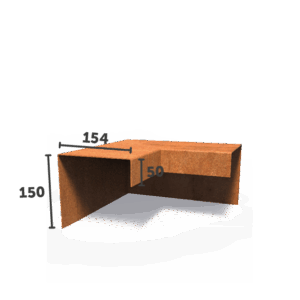 AARON - Übergangsprofil - Cortenstahl - Deckbreite 54 mm - Außenecke