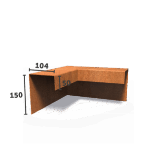 AARON - Übergangsprofil - Cortenstahl - Deckbreite 54 mm - Außenecke