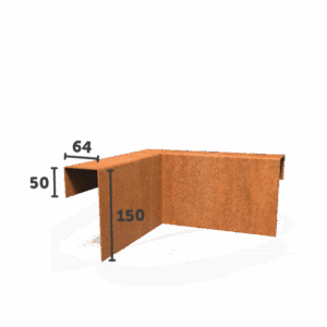 AARON - Übergangsprofil - Cortenstahl - Deckbreite 54 mm - Außenecke