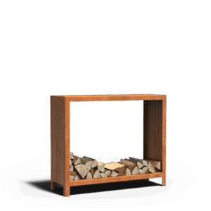 FRED - Holzlager - Cortenstahl - 400x1000x1200 mm