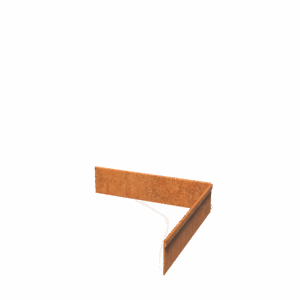 JORVEN - Rasenkante - Cortenstahl - 300 x 300 x 70 mm - Materialstärke 2 mm - Außenecke