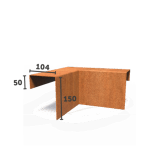 AARON - Übergangsprofil - Cortenstahl - Deckbreite 54 mm - Außenecke