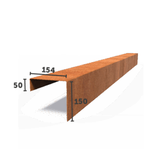 AARON - Übergangsprofil - Cortenstahl - Deckbreite 54 mm