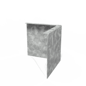 LEAN - Rasenkante - verzinkter Stahl - 300 x 300 x 290 mm - Materialstärke 3 mm - Außenecke