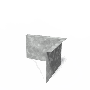 LEAN - Rasenkante - verzinkter Stahl - 300 x 300 x 200 mm - Materialstärke 2 mm - Außenecke