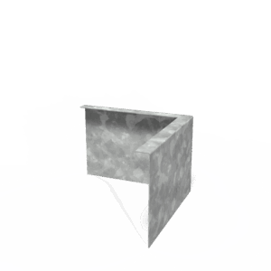 LEAN - Rasenkante - verzinkter Stahl - 300 x 300 x 200 mm - Materialstärke 2 mm - Außenecke